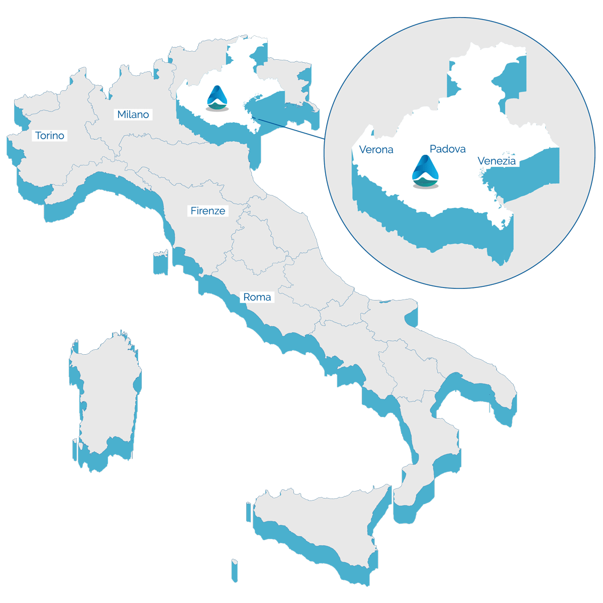 Thermae Abano Montegrotto - Position in Italy
